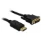 DELOCK kábel Displayport 1.1 male > DVI 24+1 male passzív 2m fekete
