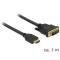 DELOCK kábel HDMI male > DVI 24+1 male kétirányú 1m