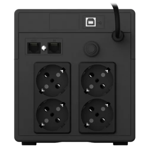 NJOY Szünetmentes 1000VA - Cadu 1000 (2 Schuko, line-interaktív, USB menedzsment, RJ11/45 vonalvédelem(1Gb/s), fekete)