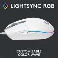   LOGITECH Egér - G203 Lightsync RGB Vezetékes Gaming, Fehér