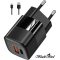 BLACKBIRD Hálózati Adapter ZCD-015B-AC GAN 33W + USB/Type-C kábel 1m, Fekete