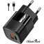 BLACKBIRD Hálózati Adapter ZCD-015B-AC GAN 33W + USB/Type-C kábel 1m, Fekete