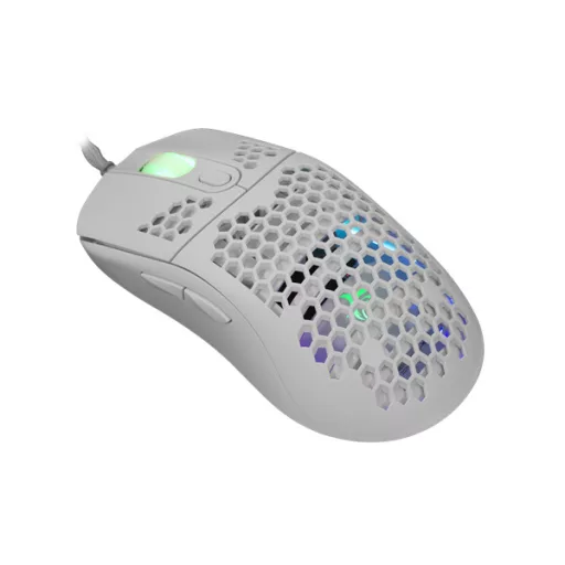 WHITE SHARK GM-5007W GALAHAD gamer egér, fehér, 6400 dpi