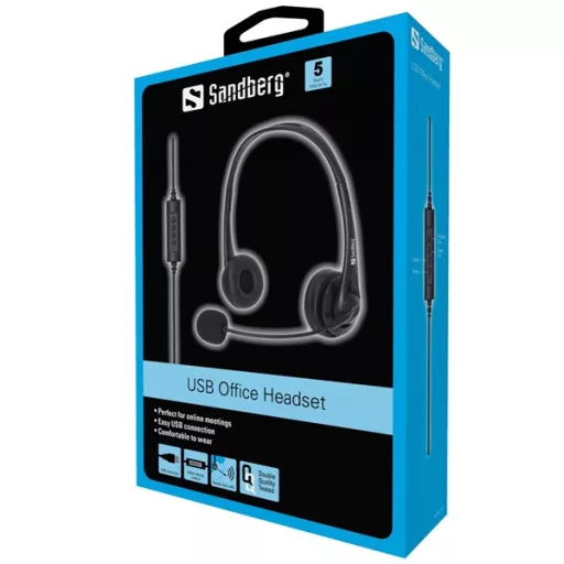 SANDBERG Headset mikrofonnal, USB Office Headset