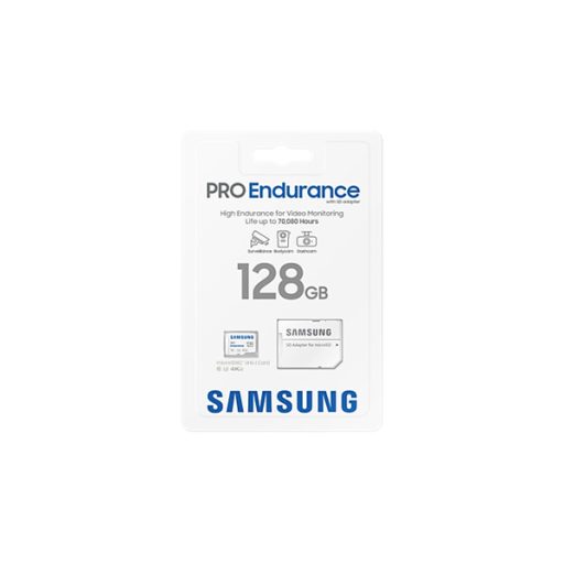 SAMSUNG Memóriakártya, PRO Endurance microSD kártya 128GB, CLASS 10, UHS-I (SDR104), + SD Adapter, R100/W40