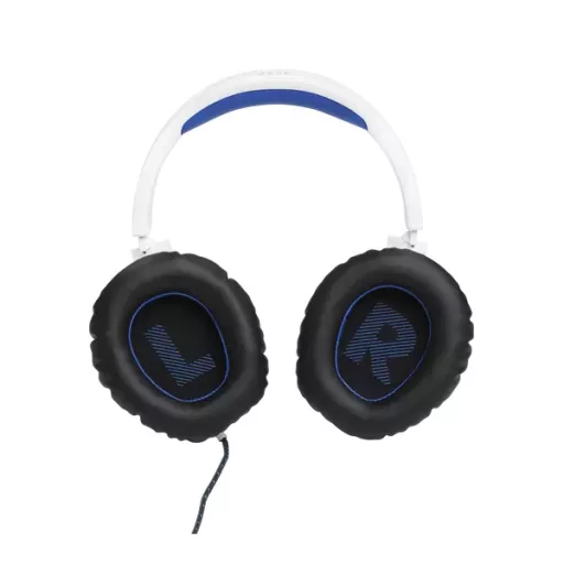 JBL Quantum 100P Console (Vezetékes, gaming fejhallgató levehető mikrofonnal), Fehér/Kék