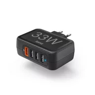   HAMA 201629, HÁLÓZATI TÖLTŐ, 1xQC3.0, 3xUSB, PD/QC, 4 PORT, 33W