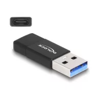   DELOCK Átalakító USB 3.2 Gen 2 Type-A male > USB Type-C female aktív fekete