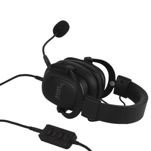 KONIX - DRAKKAR PC Bodhran 7.1 Fejhallgató Vezetékes Gaming Stereo Mikrofon, Fekete