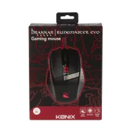   KONIX - DRAKKAR PC Runemaster Evo Egér Vezetékes Gaming 2500DPI, Fekete-Piros