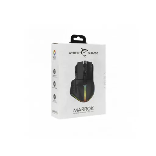WHITE SHARK GM-9006B MARROK gamer egér, fekete, 12000 dpi
