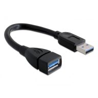   DELOCK kábel USB 5 Gbps Type-A male / female hosszabbító 15cm fekete