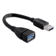   DELOCK kábel USB 5 Gbps Type-A male / female hosszabbító 15cm fekete