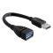 DELOCK kábel USB 5 Gbps Type-A male / female hosszabbító 15cm fekete