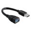 DELOCK kábel USB 5 Gbps Type-A male / female hosszabbító 15cm fekete