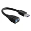 DELOCK kábel USB 5 Gbps Type-A male / female hosszabbító 15cm fekete