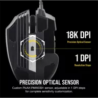   CORSAIR Vezetékes Egér Gaming, SCIMITAR RGB ELITE, 17 programozható gomb, RGB Világítás, 18000dpi, fekete