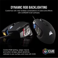   CORSAIR Vezetékes Egér Gaming, SCIMITAR RGB ELITE, 17 programozható gomb, RGB Világítás, 18000dpi, fekete
