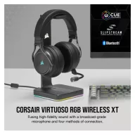   CORSAIR Vezetékes/Vezeték Nélküli Headset, VIRTUOSO RGB WIRELESS XT, Dolby Atmos, fekete