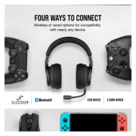   CORSAIR Vezetékes/Vezeték Nélküli Headset, VIRTUOSO RGB WIRELESS XT, Dolby Atmos, fekete