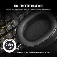   CORSAIR Vezeték Nélküli Headset, HS55 WIRELESS Gaming, 7.1 Hangzás, fekete