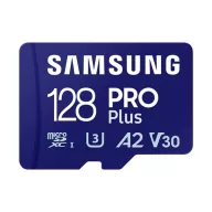   SAMSUNG Memóriakártya, PRO Plus + Reader microSDXC 128GB, CLASS 10, UHS-I, U3, V30, A2, R180/W130