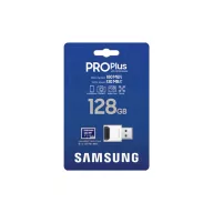   SAMSUNG Memóriakártya, PRO Plus + Reader microSDXC 128GB, CLASS 10, UHS-I, U3, V30, A2, R180/W130