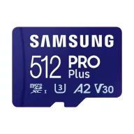   SAMSUNG Memóriakártya, PRO Plus + Reader microSDXC 512GB, CLASS 10, UHS-I, U3, V30, A2, R180/W130