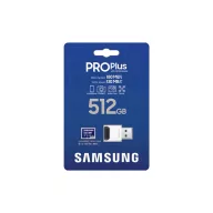   SAMSUNG Memóriakártya, PRO Plus + Reader microSDXC 512GB, CLASS 10, UHS-I, U3, V30, A2, R180/W130