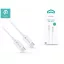 DEVIA USB TYPE-C - USB TYPE-C ADAT- ÉS TÖLTŐKÁBEL 1 M-ES VEZETÉKKEL - SMART PD CABLE FOR TYPE-C - 3A - WHITE