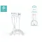 Devia Smart Series 3in1, 10W Lightning/microUSB/USB-C (Type-C) - töltőkábel, fehér, 1,2m