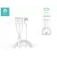 Devia Smart Series 3in1, 10W Lightning/microUSB/USB-C (Type-C) - töltőkábel, fehér, 1,2m