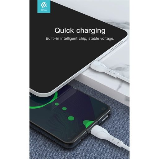 Devia Kintone Cable V2 Series 10W USB - USB-C (USB C) adat- és töltőkábel, fehér, 1m