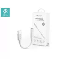   Devia Smart Series, USB-C (Type-C) dugó - 3,5mm jack aljzat audio adapter kábel, fehér