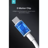   DEVIA USB-C - USB C (Type-C) ADAT ÉS TÖLTŐKÁBEL - SMART SERIES 100W PD, FEHÉR, 1,5m