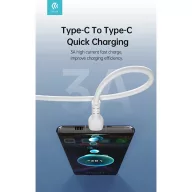   DEVIA USB TYPE-C - USB TYPE-C ADAT- ÉS TÖLTŐKÁBEL 1 M-ES VEZETÉKKEL - KINTONE SERIES TYPE-C TO TYPE-C CABLE - 60W, WHITE