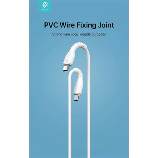 DEVIA USB TYPE-C - USB TYPE-C ADAT- ÉS TÖLTŐKÁBEL 1 M-ES VEZETÉKKEL - KINTONE SERIES TYPE-C TO TYPE-C CABLE - 60W, WHITE