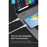   DEVIA USB TYPE-C - USB TYPE-C ADAT- ÉS TÖLTŐKÁBEL 1 M-ES VEZETÉKKEL - KINTONE SERIES TYPE-C TO TYPE-C CABLE - 60W, WHITE