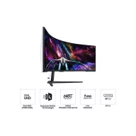   SAMSUNG Ívelt Gaming 240Hz VA monitor 57" G95NC, 7680x2160, 32:9, 420cd/m2, 1ms, 3xHDMI/DP/2xUSB