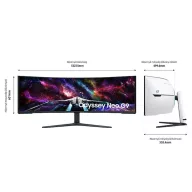   SAMSUNG Ívelt Gaming 240Hz VA monitor 57" G95NC, 7680x2160, 32:9, 420cd/m2, 1ms, 3xHDMI/DP/2xUSB
