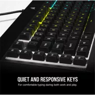   CORSAIR Vezetékes Billentyűzet Gaming, K55 RGB PRO, 6 programozható billentyű, Cseppálló, Csuklótámasz, US, fekete