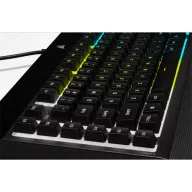   CORSAIR Vezetékes Billentyűzet Gaming, K55 RGB PRO, 6 programozható billentyű, Cseppálló, Csuklótámasz, US, fekete
