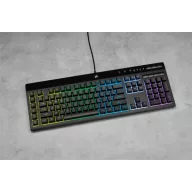   CORSAIR Vezetékes Billentyűzet Gaming, K55 RGB PRO, 6 programozható billentyű, Cseppálló, Csuklótámasz, US, fekete