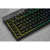   CORSAIR Vezetékes Billentyűzet Gaming, K55 RGB PRO, 6 programozható billentyű, Cseppálló, Csuklótámasz, US, fekete