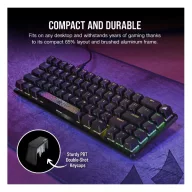   CORSAIR Vezetékes Billentyűzet Gaming, K65 PRO MINI RGB 65%, Optical-Mechanical, US, szürke