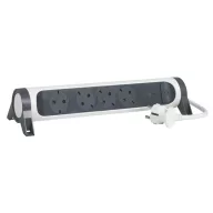   LEGRAND Elosztósor Premium 4x2P+F, túlfeszültség-védelemmel, 1,5 m vezetékkel, fehér/fekete