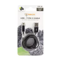 SBOX Kábel, CABLE USB Male -> TYPE-C Male 1.5 m Black