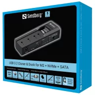   SANDBERG USB dokkoló, USB 3.2 Cloner and Dock for M2 + NVMe + SATA