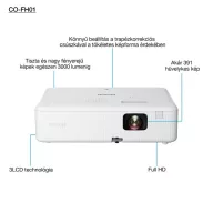   EPSON Projektor - CO-FH01 (3LCD, 1920x1080 (Full HD), 16:9, 3000 AL,  HDMI/USB)