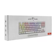   WHITE SHARK WS GK-2106W/R-US COMMANDOS fehér mechanikus angol (red switch) gamer billentyűzet
